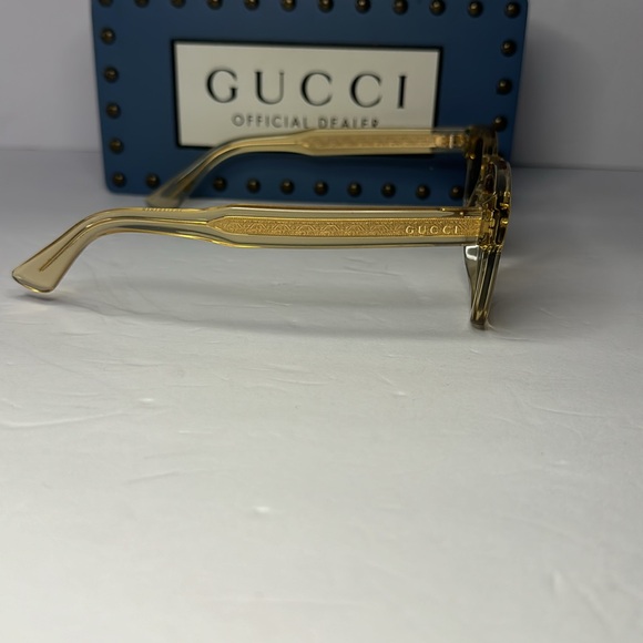 💯 - New Authentic GUCCI GG0182S 006 Transparent Brown/Grey sunglasses - Picture 7 of 15